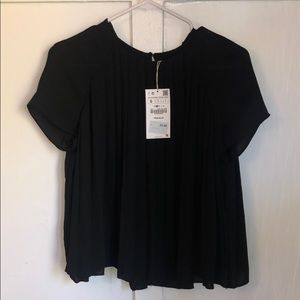 Zara NWT pleated chiffon blouse